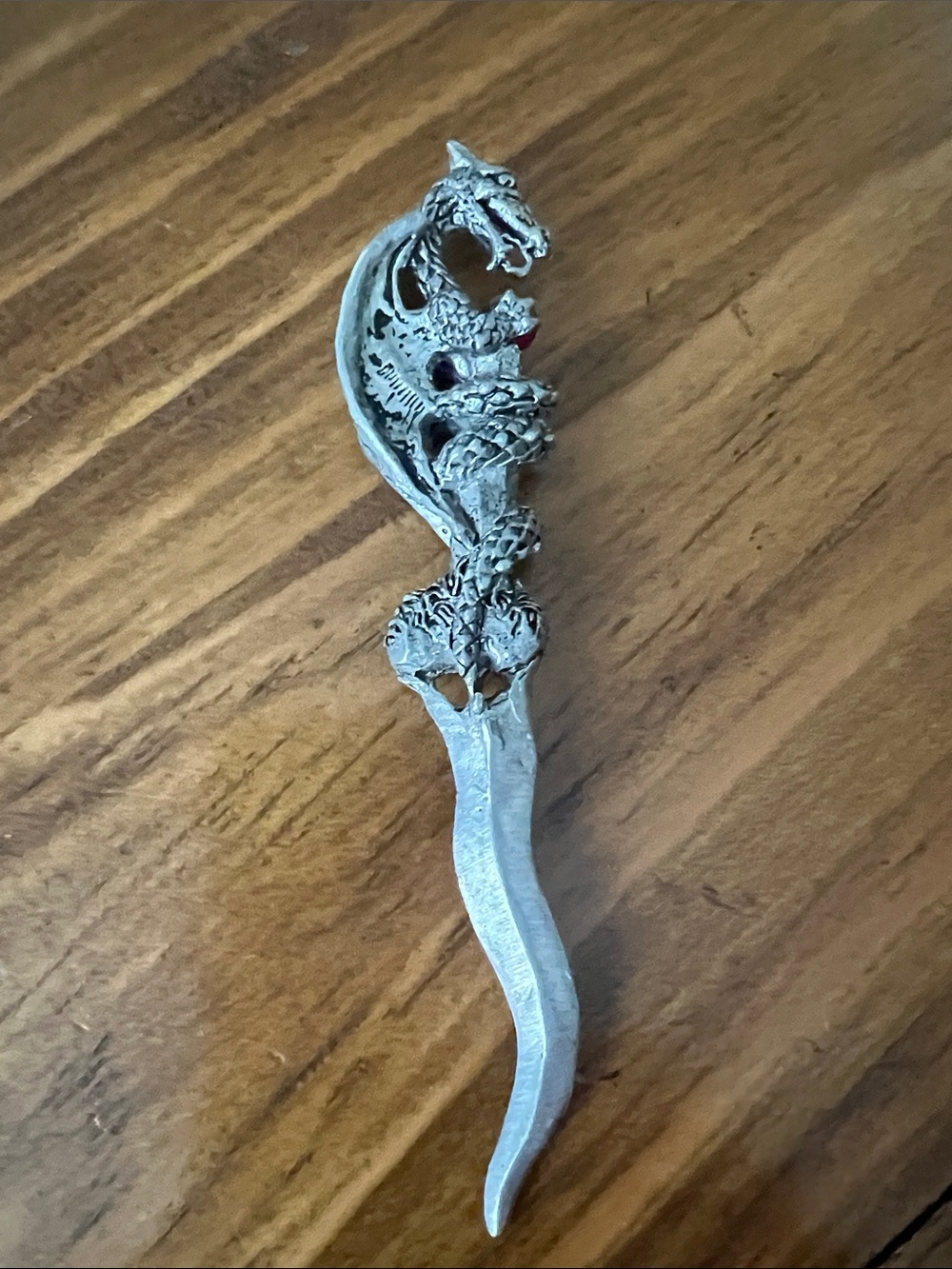 Silver Dragon Letter Opener - Ornate Decorative Home Office Tool
